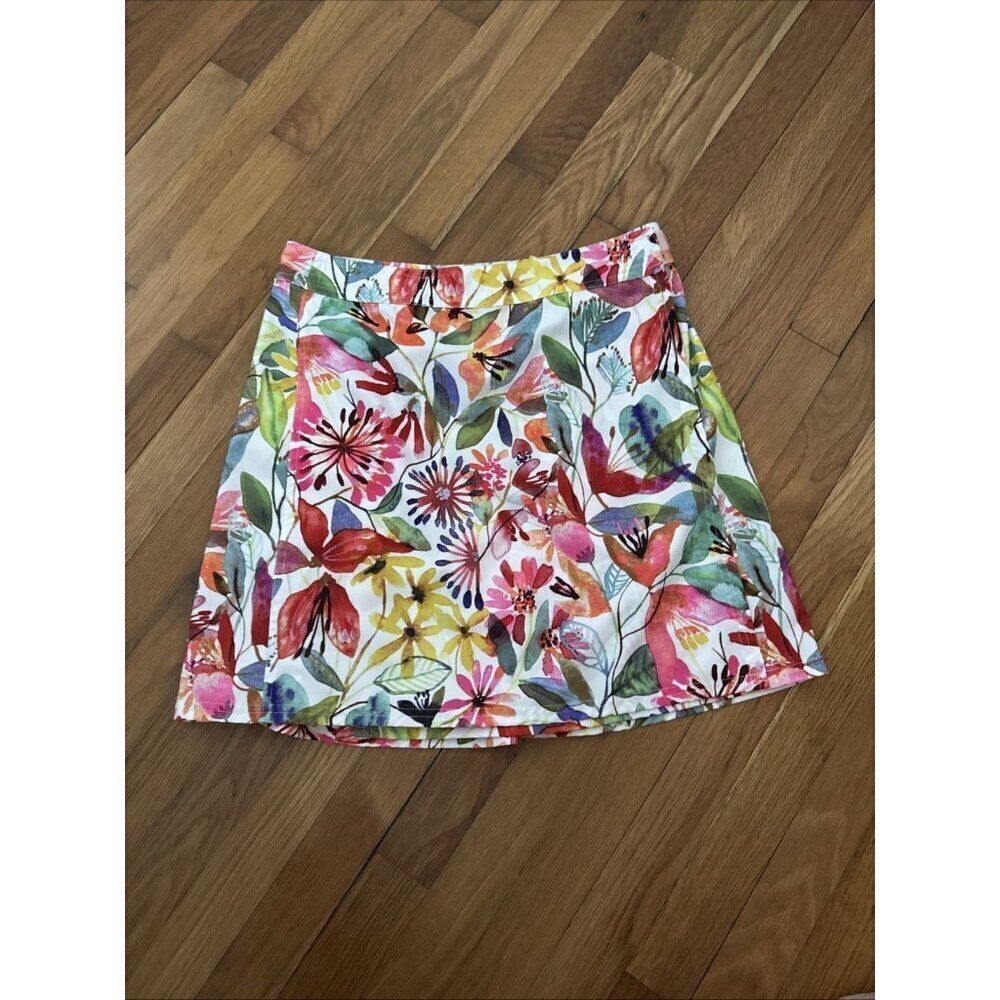 Rip Skirt Hawaii Tropical Floral Wrap Mini Skirt Women’s Size S